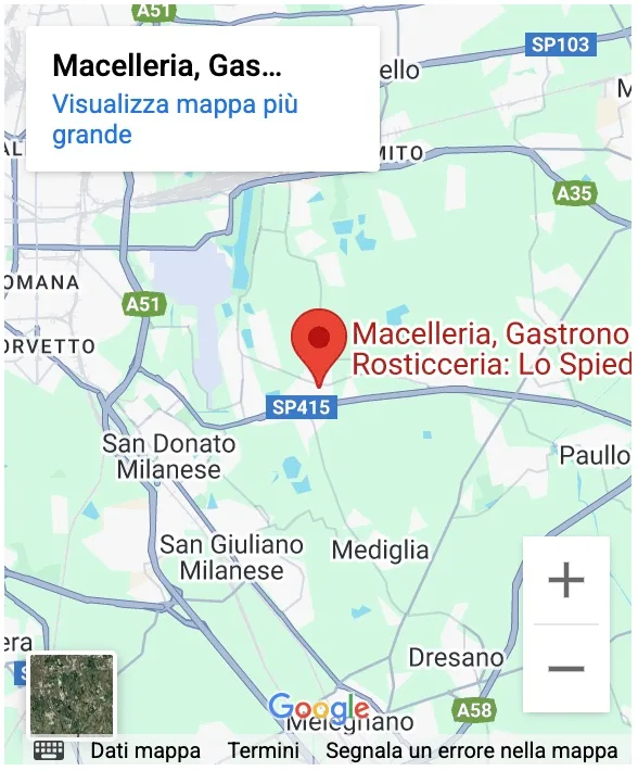 Mappa Stradale Peschiera Borromeo, negozio fronte strada - Lo Spiedo Rovente